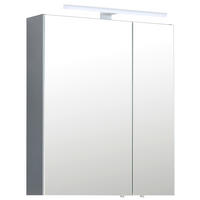 SPIEGELSCHRANK 60/74,4/16 cm  - Chromfarben/Anthrazit, Basics, Glas/Holzwerkstoff (60/74,4/16cm) - home24