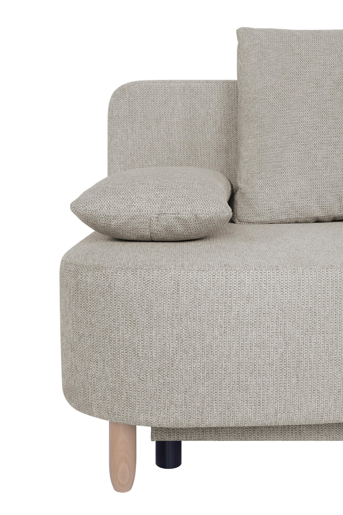 SCHLAFSOFA  mit Webstoff Beige  - Beige/Buchefarben, Design, Holz/Kunststoff (193/86/85cm) - P & B