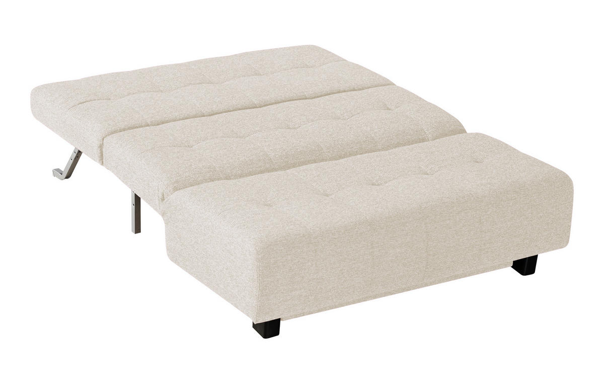 SCHLAFSOFA in Textil Naturfarben  - Schwarz/Naturfarben, Design, Textil/Metall (145/92/102cm) - Novel