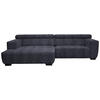 ECKSOFA in Webstoff Dunkelgrau  - Dunkelgrau/Schwarz, Konventionell, Textil/Metall (182/279cm) - Hom`in