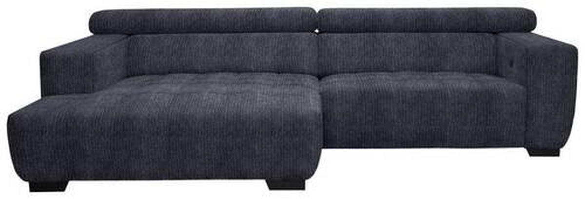 ECKSOFA in Webstoff Dunkelgrau  - Dunkelgrau/Schwarz, Konventionell, Textil/Metall (182/279cm) - Hom`in