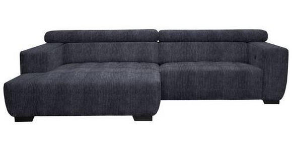 ECKSOFA in Webstoff Dunkelgrau  - Dunkelgrau/Schwarz, KONVENTIONELL, Textil/Metall (182/279cm) - Hom`in