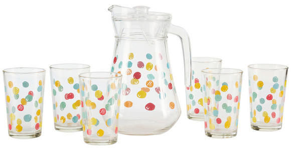 GLÄSERSET 7-teilig - Klar/Multicolor, Basics, Glas - Novel