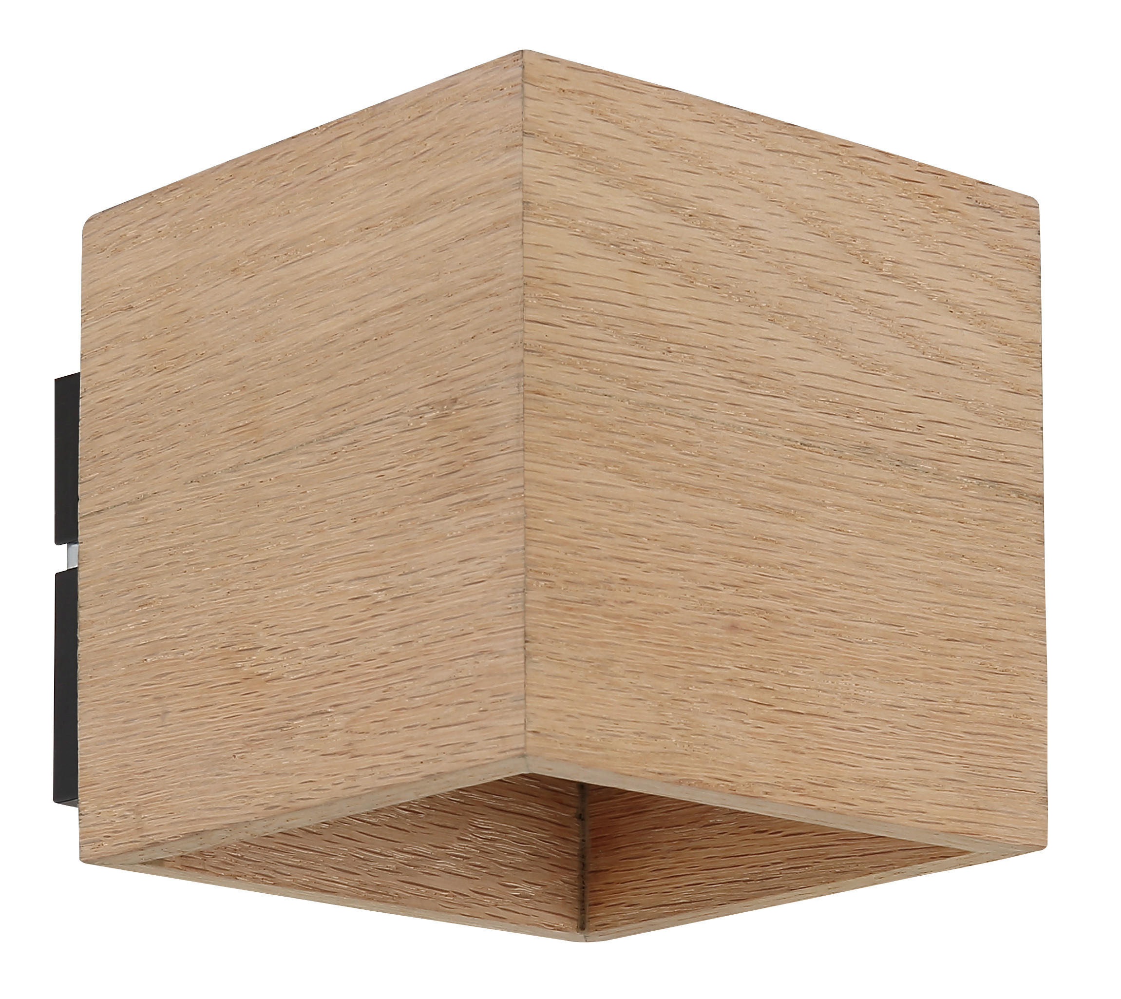 WANDLEUCHTE Edwin 11/11 cm  - Schwarz/Braun, Design, Holz/Metall (11/11cm) - Globo