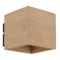 WANDLEUCHTE Edwin 11/11 cm  - Schwarz/Braun, Design, Holz/Metall (11/11cm) - Globo