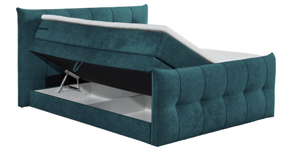 BOXSPRINGBETT 180/200 cm  in Dunkelblau  - Schwarz/Dunkelblau, KONVENTIONELL, Kunststoff/Textil (180/200cm) - Esposa