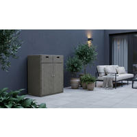 GARTENKOMMODE 90/113/55 cm  - Silberfarben/Braun, MODERN, Kunststoff/Metall (90/113/55cm) - Ambia Garden