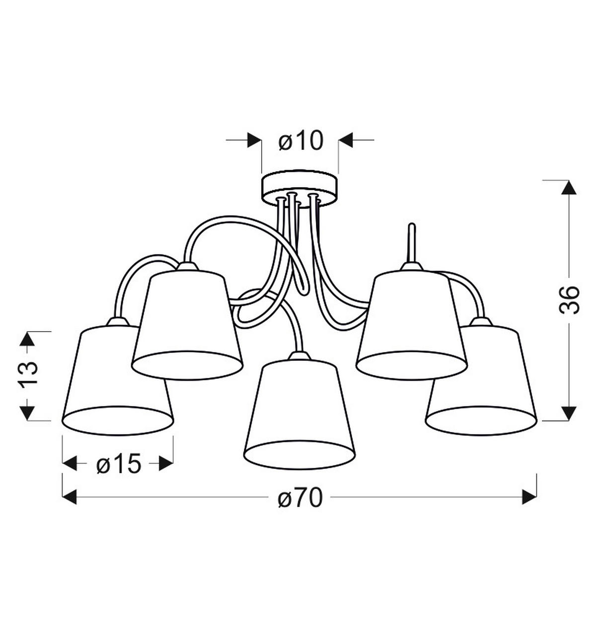 TAKLAMPA Luk 70/70/36 cm  - kromfärg, Klassisk, metall/plast (70/70/36cm)