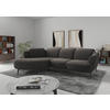 ECKSOFA ZOE E Graphitfarben Flachgewebe  - Schwarz/Graphitfarben, KONVENTIONELL, Textil/Metall (199/309cm) - Sit & More