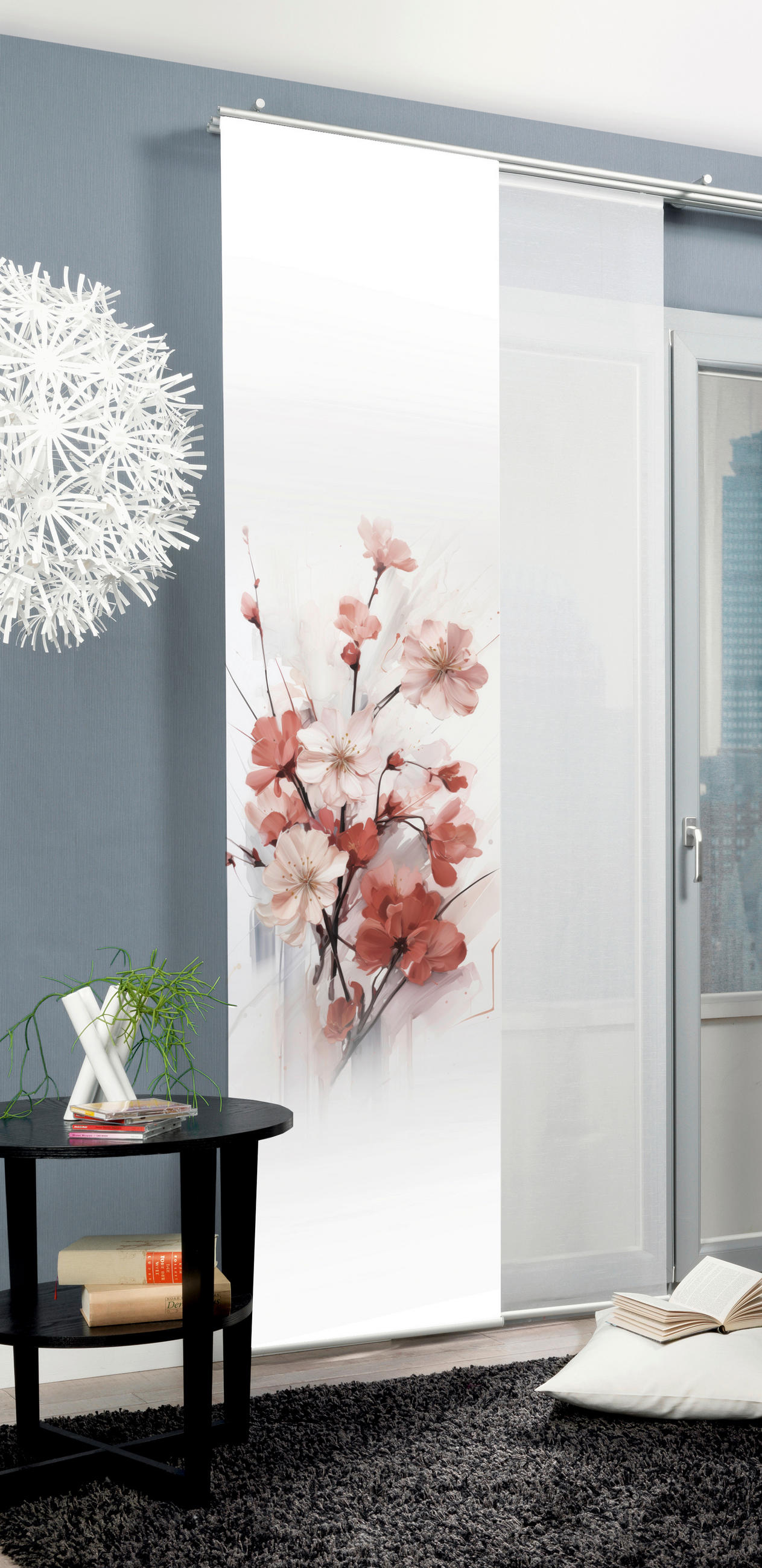 FLÄCHENVORHANG   blickdicht  60/245 cm   - Altrosa/Weiß, Natur, Textil (60/245cm)