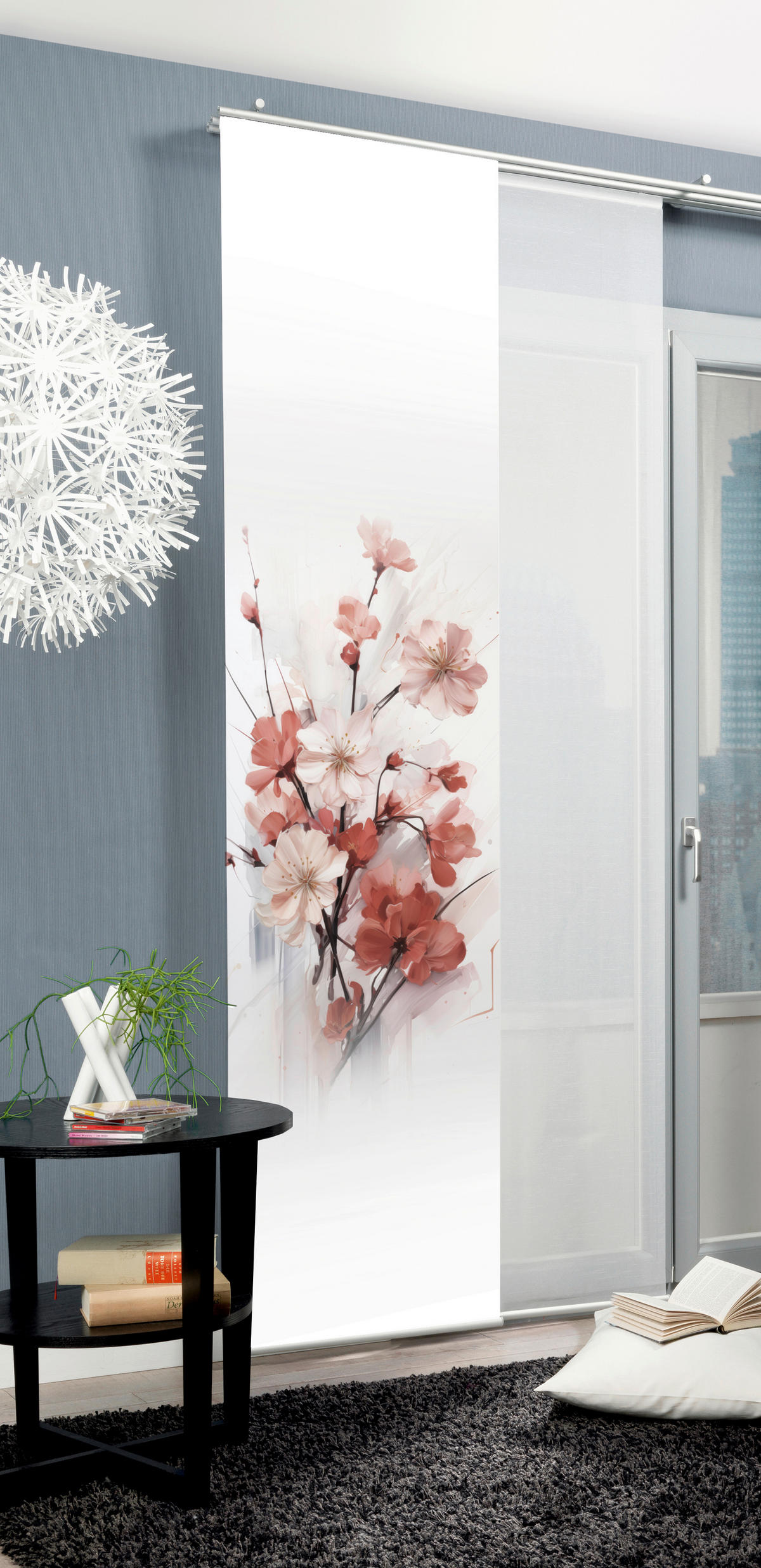 FLÄCHENVORHANG   blickdicht  60/245 cm   - Altrosa/Weiß, Natur, Textil (60/245cm)