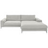 ECKSOFA Badia Base in Feincord Weiß  293/207 cm  - Schwarz/Weiß, Design, Textil/Metall (293/207cm) - Dieter Knoll