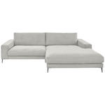ECKSOFA Badia Base in Feincord Weiß  293/207 cm  - Schwarz/Weiß, Design, Textil/Metall (293/207cm) - Dieter Knoll