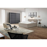 BOX KREVET    160/200 cm  - boje pijeska/crna, Basics, tekstil/drvo (160/200cm) - P & B