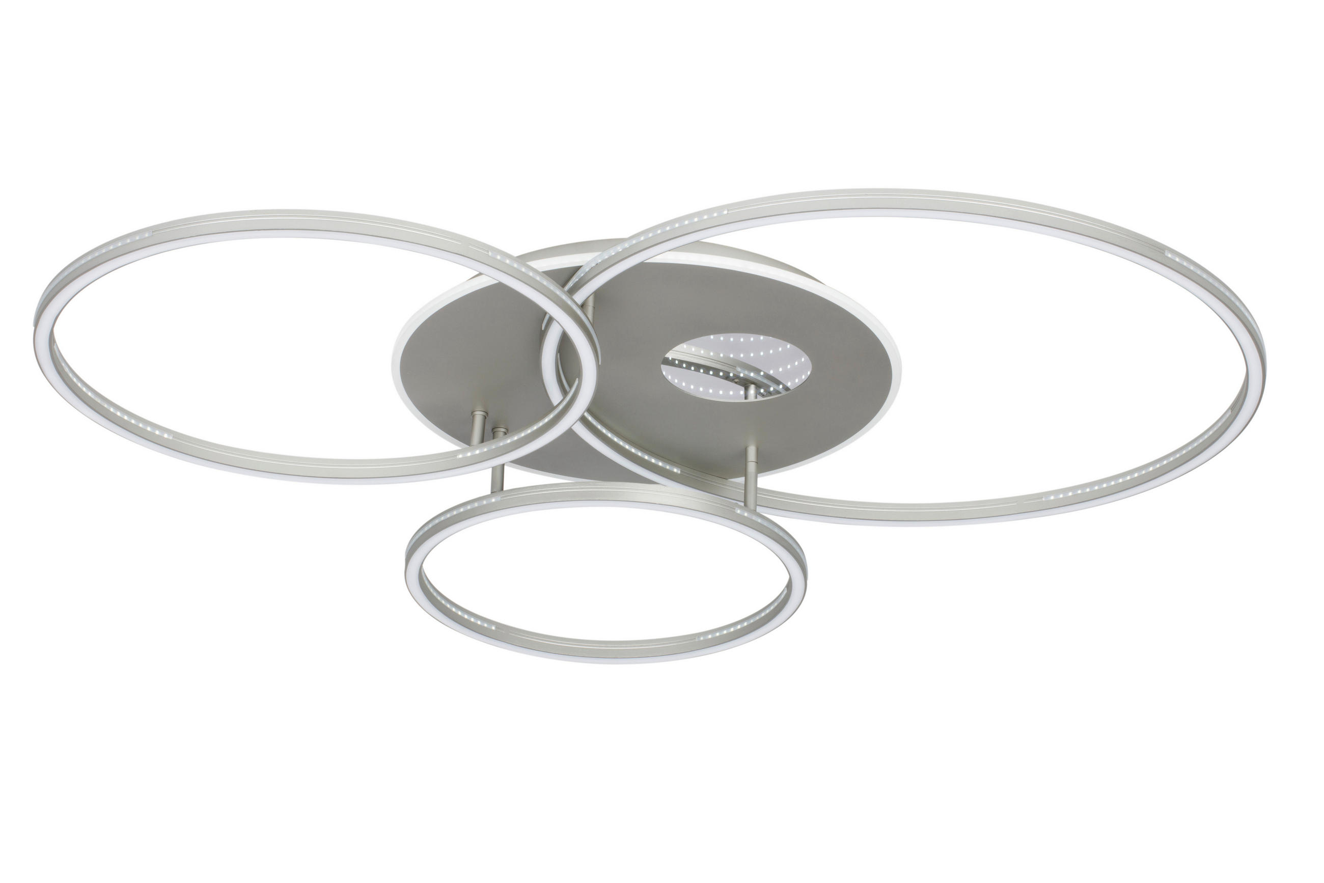 LED-DECKENLEUCHTE Oria 111/86/13 cm  - Nickelfarben, Design, Kunststoff/Metall (111/86/13cm) - Novel