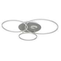 LED-DECKENLEUCHTE Oria 111/86/13 cm   - Nickelfarben, Design, Kunststoff/Metall (111/86/13cm) - Novel