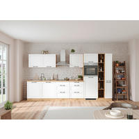 KÜCHENBLOCK 360 cm   Weiss, Eiche Wotan  - Weiss/Eiche Wotan, Lifestyle, Holzwerkstoff/Metall (360cm) - Held