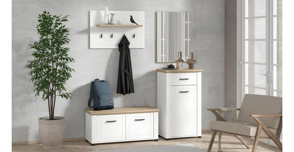 GARDEROBE 4-teilig  in 175/194,5/41 cm  - Weiß/Eiche Artisan, Basics, Holzwerkstoff (175/194,5/41cm) - Carryhome