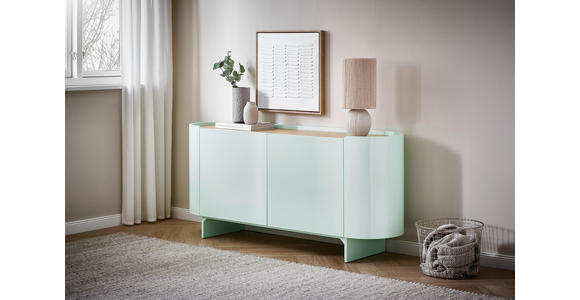 SIDEBOARD 160/75/45 cm  - Eichefarben/Grün, Design, Holz/Holzwerkstoff (160/75/45cm) - Novel