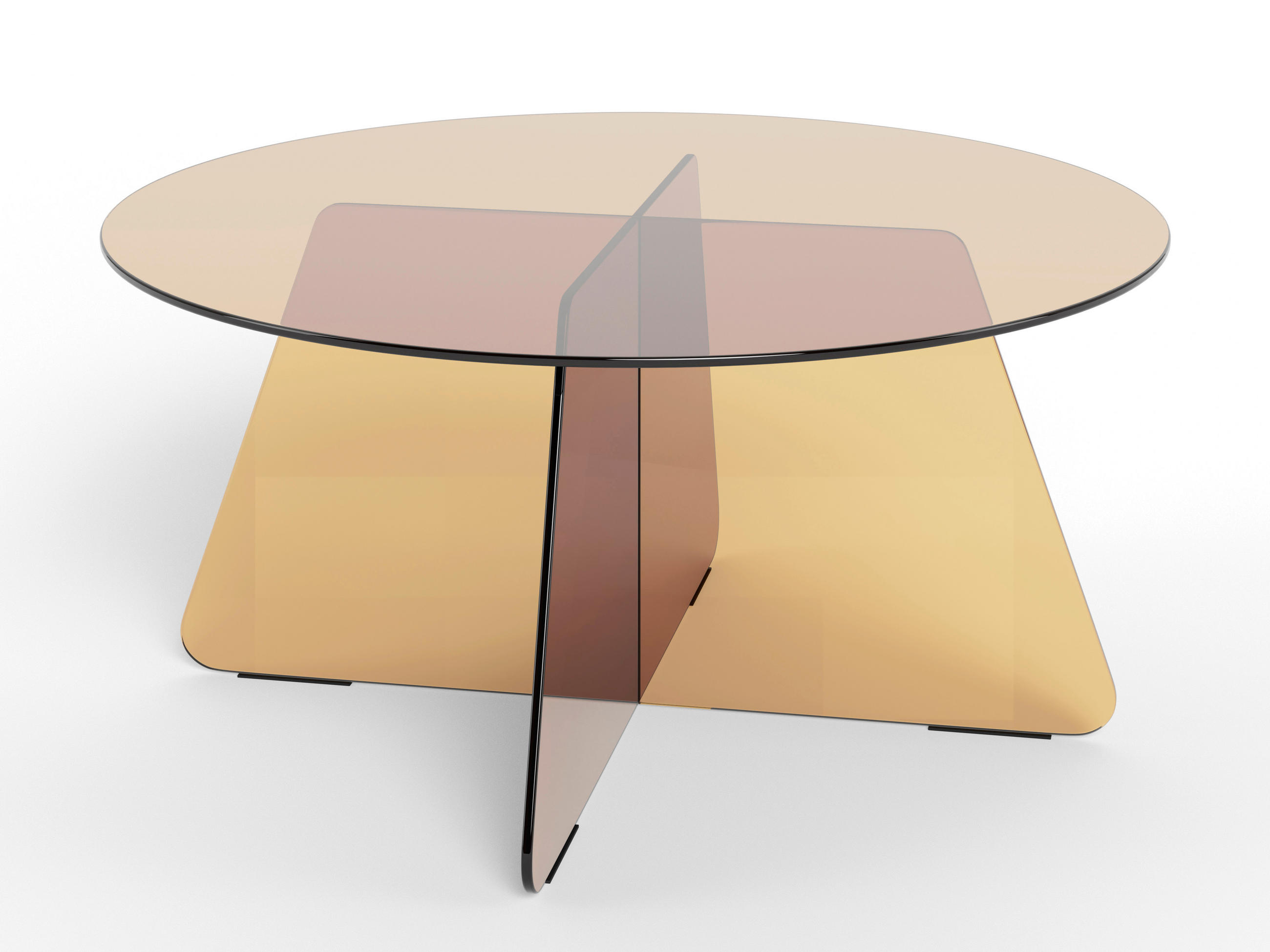 SOFFBORD i glas 80/80/40 cm  - brun, Design, glas (80/80/40cm) - MID.YOU