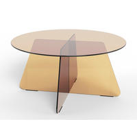 SOFFBORD i glas 80/80/40 cm  - brun, Design, glas (80/80/40cm) - MID.YOU