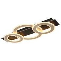 LED-DECKENLEUCHTE 73/35/7 cm   - Champagner/Dunkelbraun, Design, Holzwerkstoff/Kunststoff (73/35/7cm) - Globo