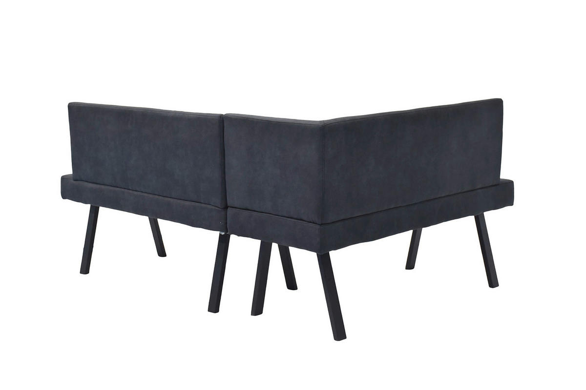 ECKBANK Metall, Textil Anthrazit  - Anthrazit/Schwarz, Modern, Textil/Metall (181cm) - MID.YOU