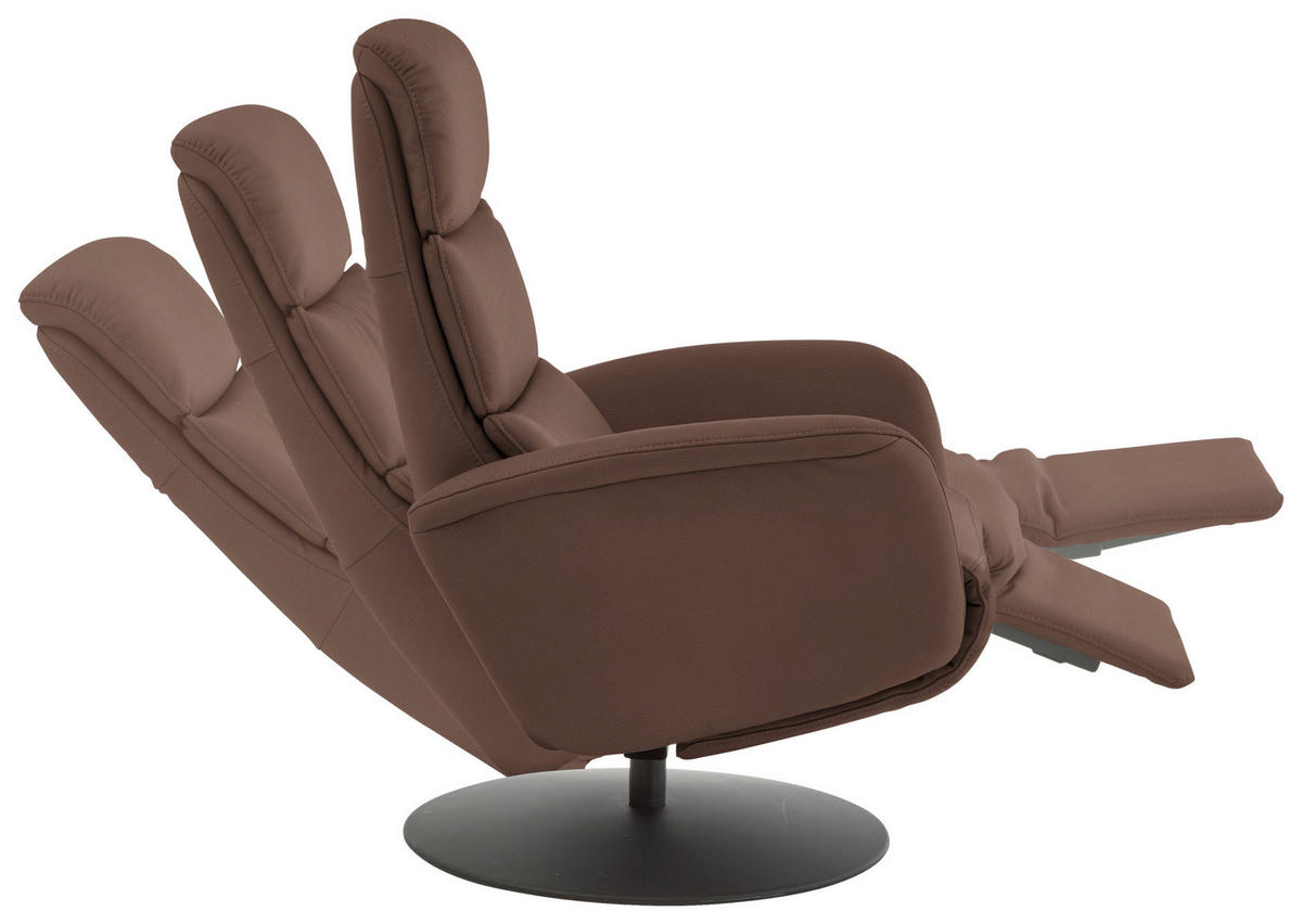 RELAXSESSEL in Leder Braun  - Schwarz/Braun, Design, Leder/Metall (76/108/86cm) - Dieter Knoll
