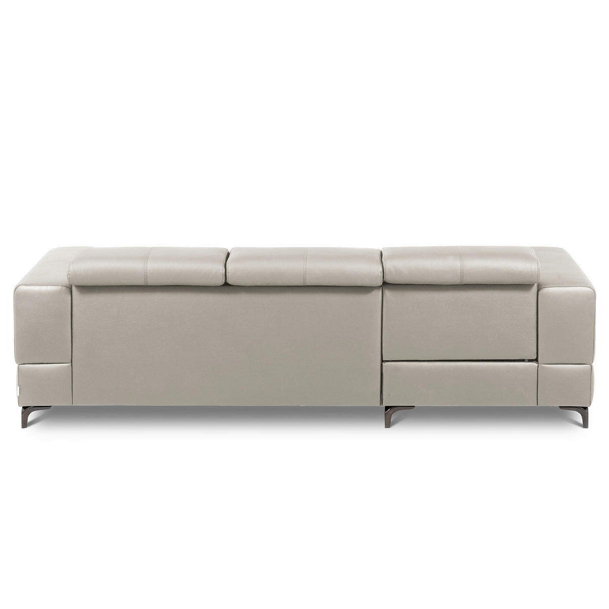 ECKSOFA  in Lederlook Echtleder Platinfarben  173/247 cm  - Platinfarben/Schwarz, Design, Leder/Textil (173/247cm) - Livetastic