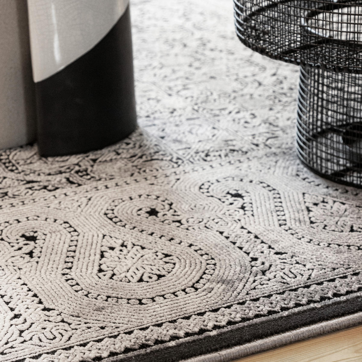 WEBTEPPICH 140/200 cm My Eden of Obsession  - Schwarz/Grau, Design, Textil (140/200cm)