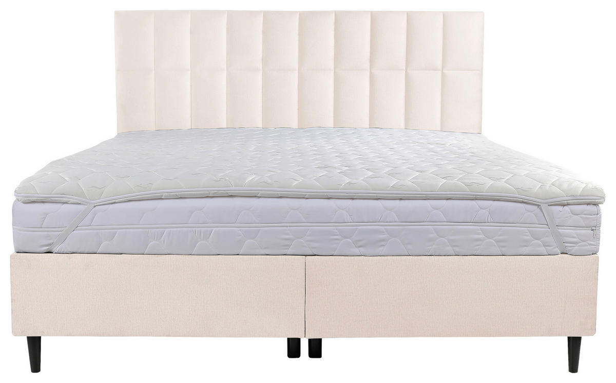 BOXBETT 180/200 cm  in Creme  - Creme/Schwarz, KONVENTIONELL, Holz/Textil (180/200cm) - Boxxx