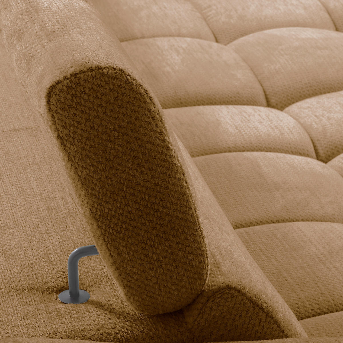 ECKSOFA  Webstoff Rostfarben  - Rostfarben/Schwarz, Design, Kunststoff/Textil (274/177cm) - Livetastic