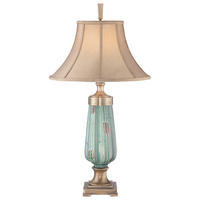 BORDSLAMPA QZ-Monteverde 45.7/45,7/86,4 cm   - grön/mässingsfärgad, Romantik / Lanthus, keramik (45.7/45,7/86,4cm) - Elstead Lighting