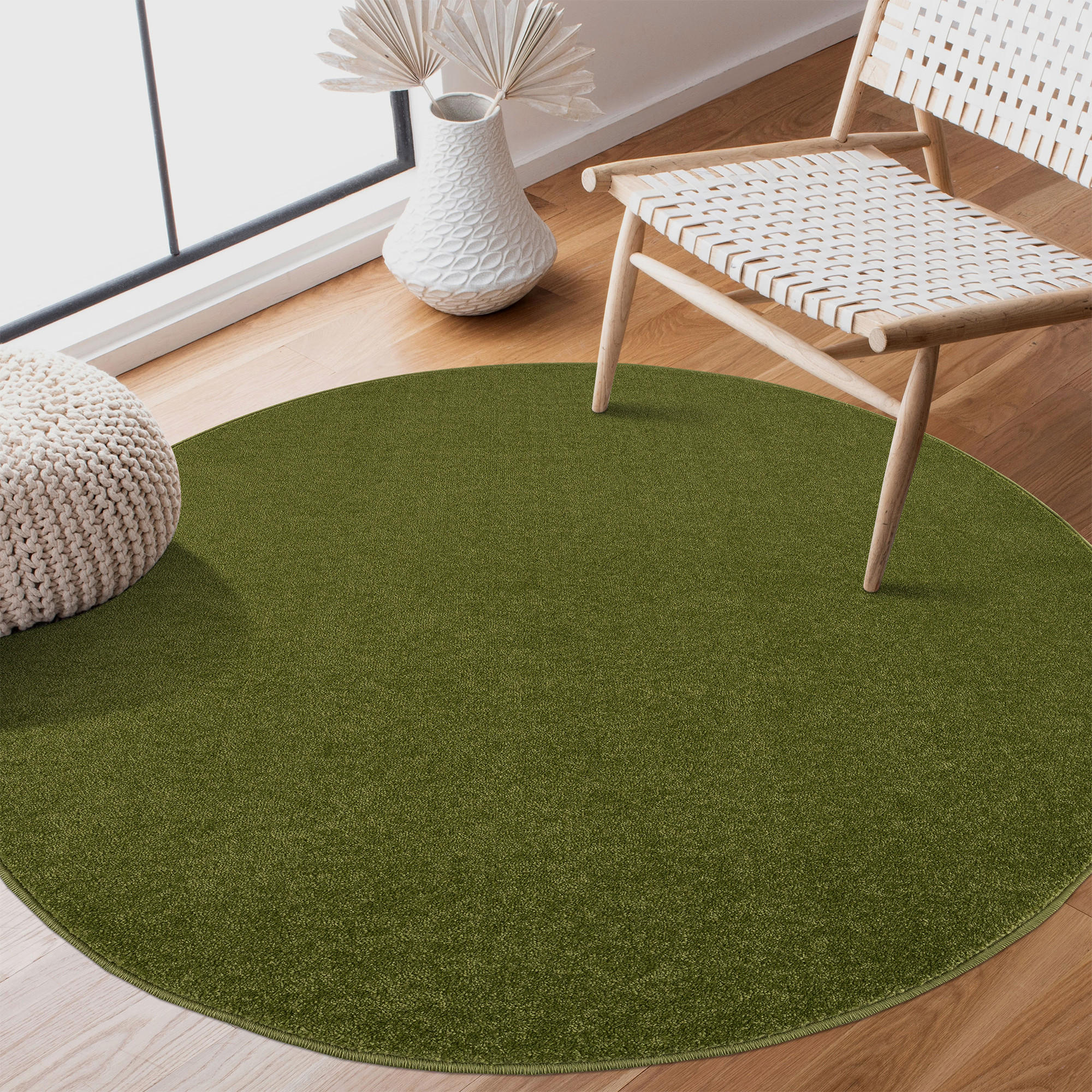 WEBTEPPICH 120 cm Uni Grün  - Grün, LIFESTYLE, Kunststoff/Textil (120cm)