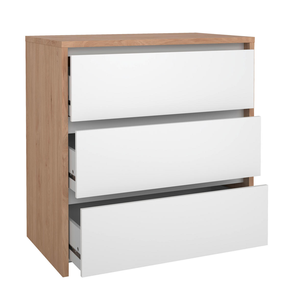KOMMODE  in 80/84/48 cm  - Eichefarben/Weiß, KONVENTIONELL, Holzwerkstoff (80/84/48cm) - Boxxx