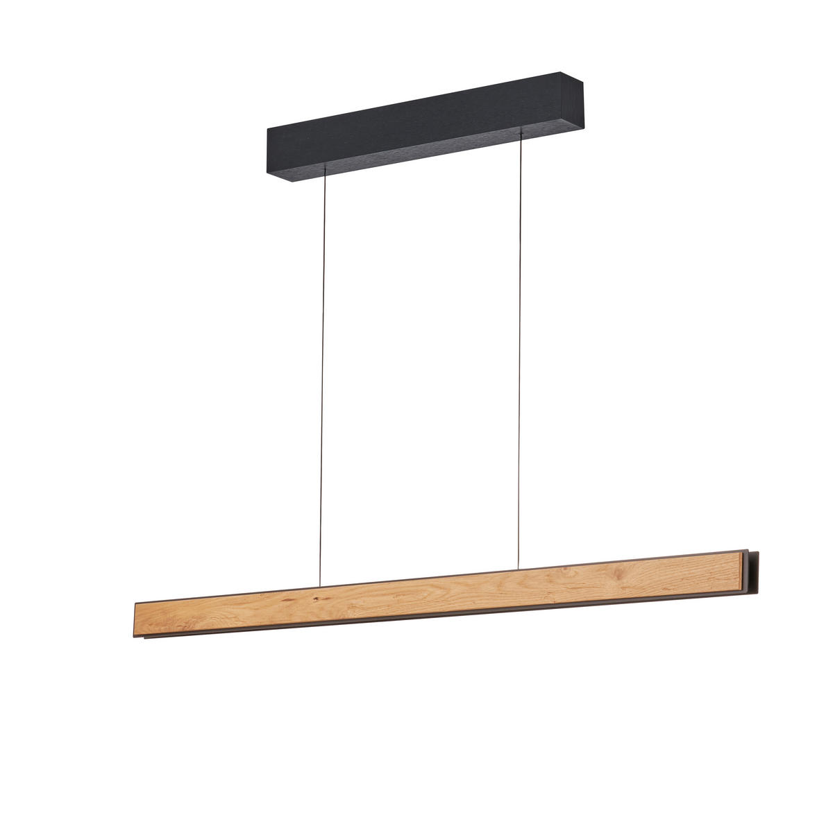 LED-HÄNGELEUCHTE Form 117/180/5,5 cm  - Eichefarben/Schwarz, Natur, Holz/Metall (117/180/5,5cm) - Grossmann