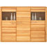 HIGHBOARD Kernbuche teilmassiv geölt Buchefarben - Edelstahlfarben/Buchefarben, KONVENTIONELL, Glas/Holz (179/131/38cm) - NOVEL