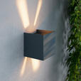 LED-WANDLEUCHTE Atlas 10/10/10 cm  - Dunkelgrau, Basics, Kunststoff/Metall (10/10/10cm) - Novel