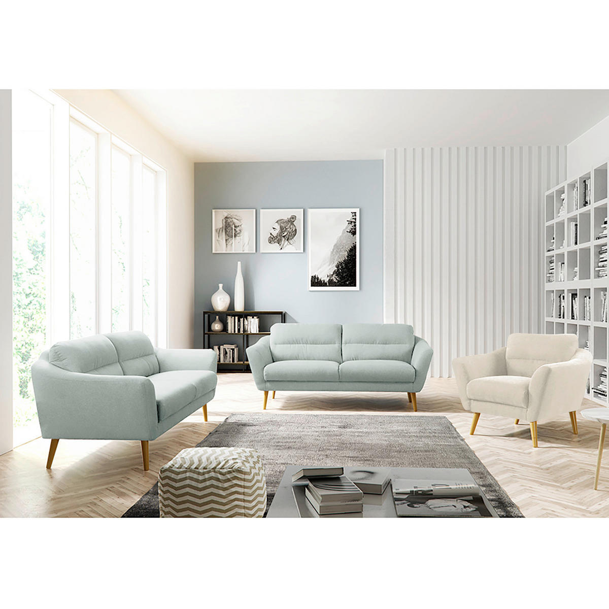 SESSEL in Webstoff Creme  - Buchefarben/Creme, Design, Holz/Textil (92/87/88cm) - Livetastic