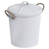 KOSMETIKEIMER GARA 6 L  - Weiß, Basics, Textil/Metall (24/28,5/23cm) - Wenko
