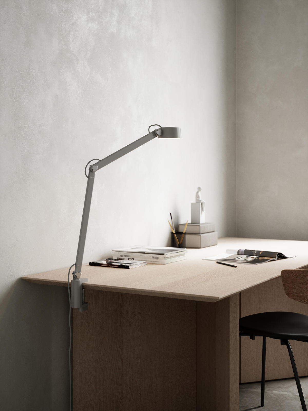 SCHREIBTISCHLEUCHTE NOBU 49,5/10,5/46,5 cm   - Schwarz/Grau, Design, Metall (49,5/10,5/46,5cm) - Nordlux