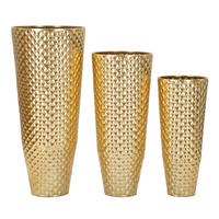 Vase Glotty Set 3 Pcs  - Goldfarben, Basics, Metall (48/110/48cm)