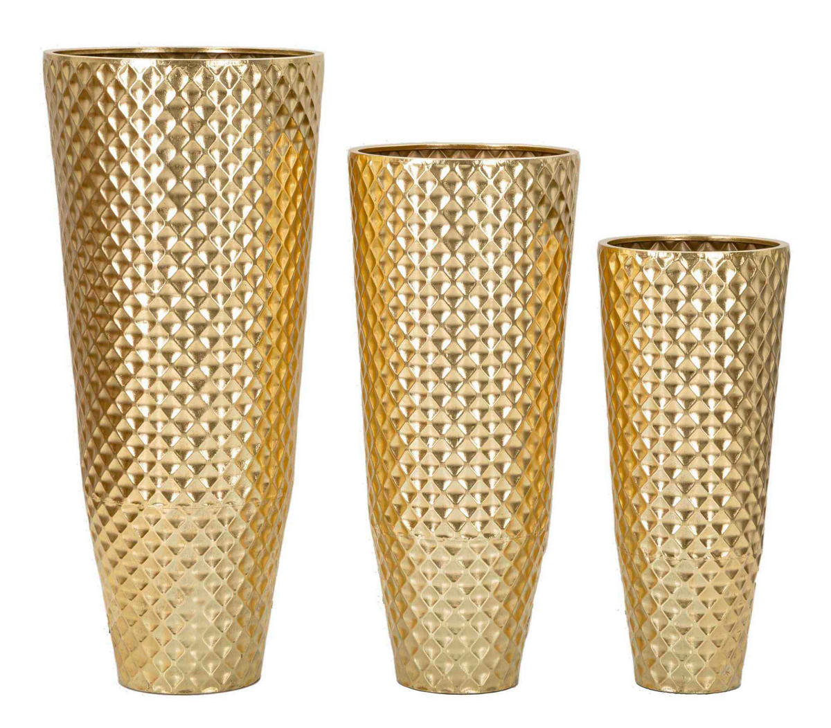 Vase Glotty Set 3 Pcs  - Goldfarben, Basics, Metall (48/110/48cm)