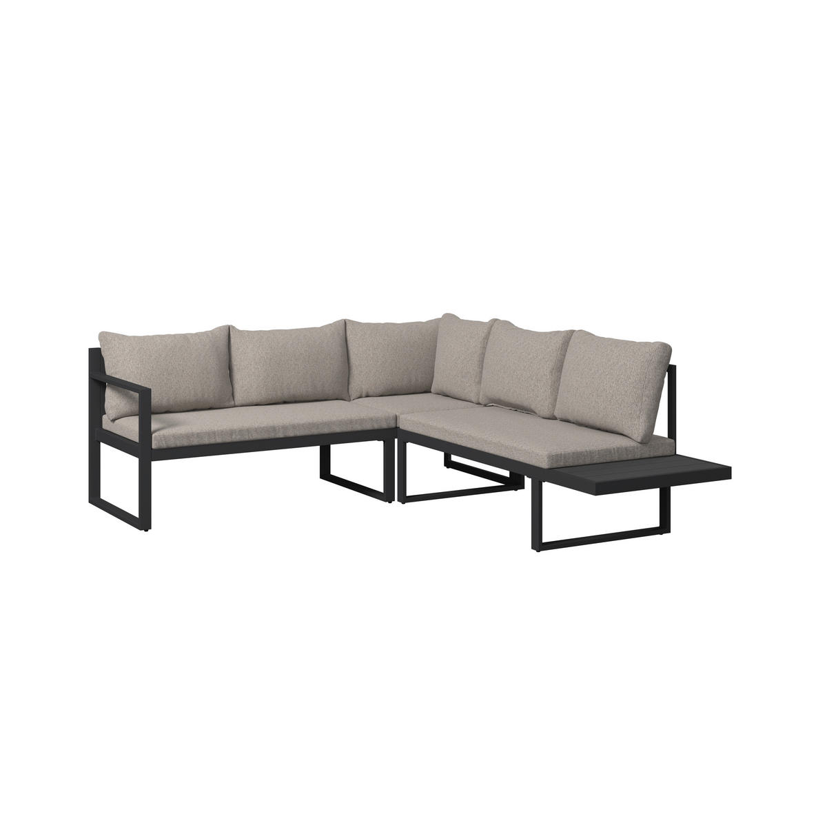 LOUNGEGARNITUR 3-teilig   142.5/70/67 cm Aluminium, Eisen  - Dunkelgrau/Grau, MODERN, Kunststoff/Textil (142.5/70/67cm) - Ambia Garden