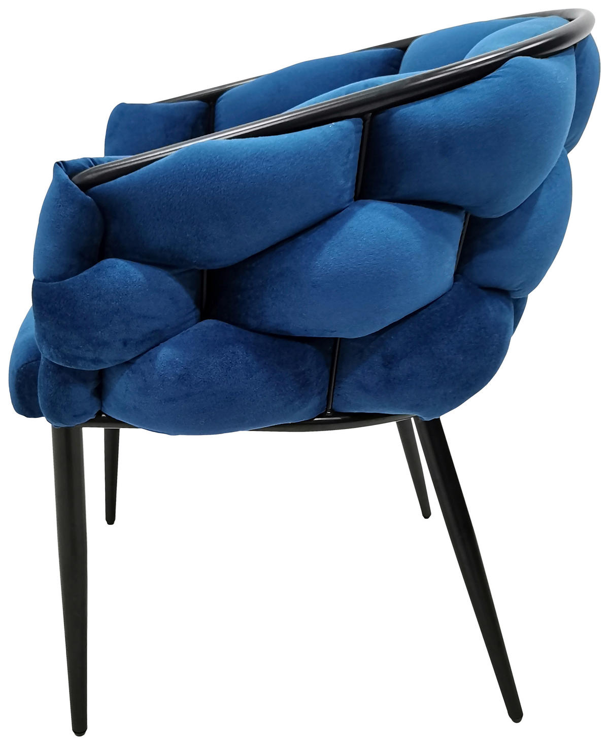 SADA ŽIDLÍ S PODRUČKAMI 2 kusy - modrá/černá, Moderní, kov/textil (65/79/61cm) - MID.YOU