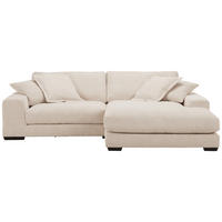 HÖRNSOFFA i manchester beige  - beige/vit, Romantik / Lanthus, trä/textil (280/190cm) - MID.YOU