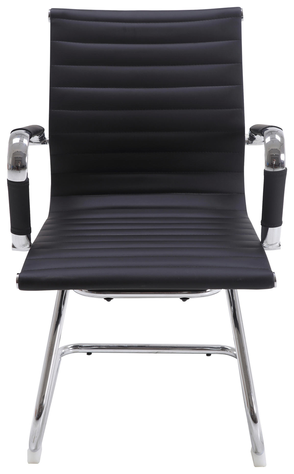 SCAUN PENTRU VIZITATORI in negru, culoare crom metal, textil  - culoare crom/negru, Design, metal/textil (55/88/61cm) - MID.YOU