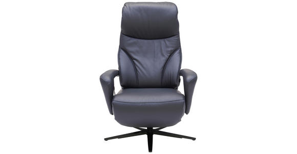 RELAXSESSEL in Leder Schwarz  - Schwarz, Design, Leder/Metall (75/106/88cm) - Dieter Knoll