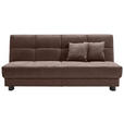 SCHLAFSOFA Mikrovelours Dunkelbraun  - Dunkelbraun/Schwarz, KONVENTIONELL, Textil/Metall (185/85/100cm) - Carryhome