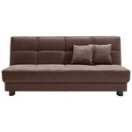 SCHLAFSOFA Mikrovelours Dunkelbraun  - Dunkelbraun/Schwarz, KONVENTIONELL, Textil/Metall (185/85/100cm) - Carryhome